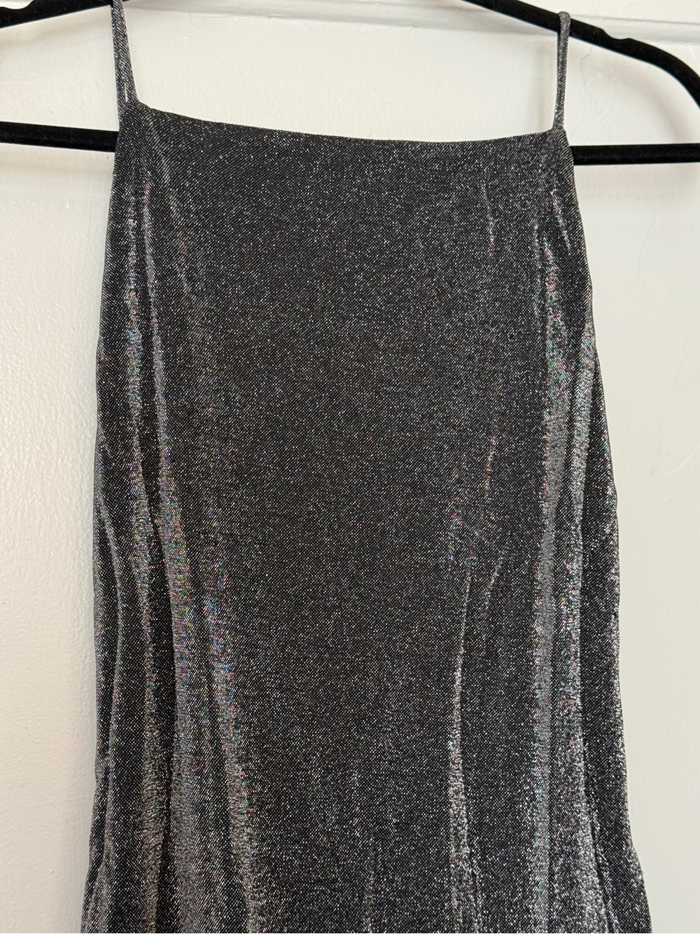 Vintage Cowl Back Floor Length Black Sparkle Dress Size 10